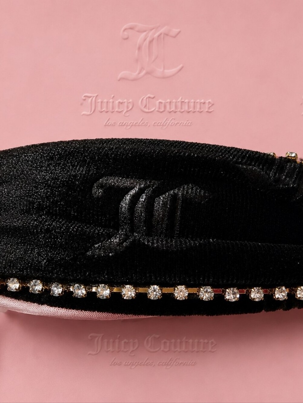 Juicy Couture Black Velvet Rhinestone Headband – NWT - Picture 2 of 3